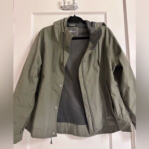 Eddie Bauer Forest Green Rain Jacket L Large Petite